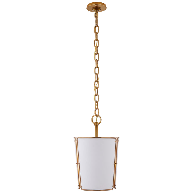 Visual Comfort Signature S 5645HAB-WHT One Light Pendant, Hand-Rubbed Antique Brass