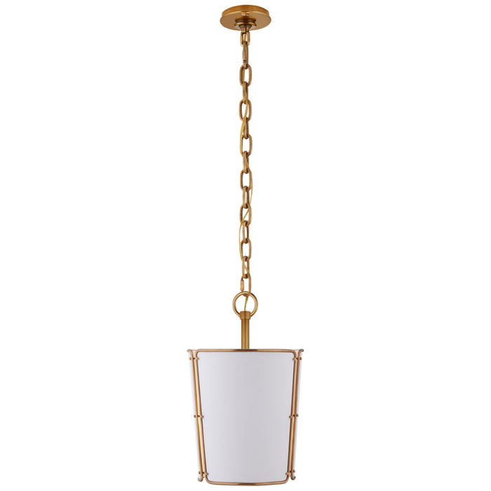 Visual Comfort Signature S 5645HAB-WHT One Light Pendant, Hand-Rubbed Antique Brass