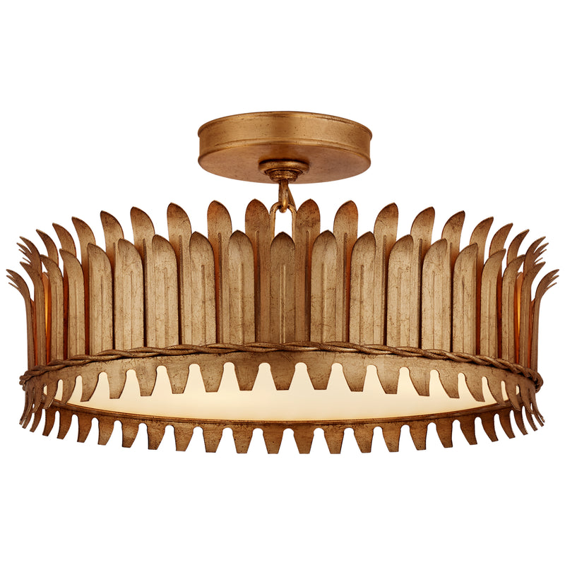Visual Comfort Signature SK 4206GI LED Semi-Flush Mount, Gilded Iron