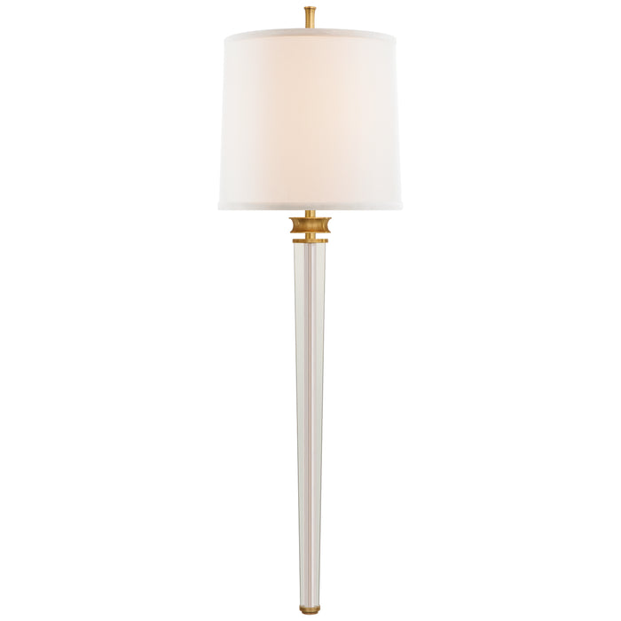 Visual Comfort Signature TOB 2943HAB-L Two Light Wall Sconce, Hand-Rubbed Antique Brass and Crystal