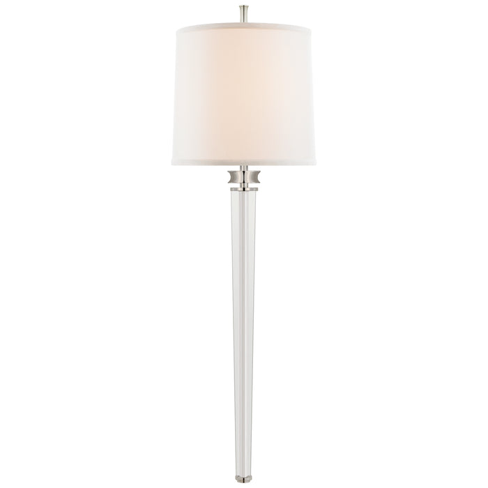 Visual Comfort Signature TOB 2943PN-L Two Light Wall Sconce, Polished Nickel and Crystal