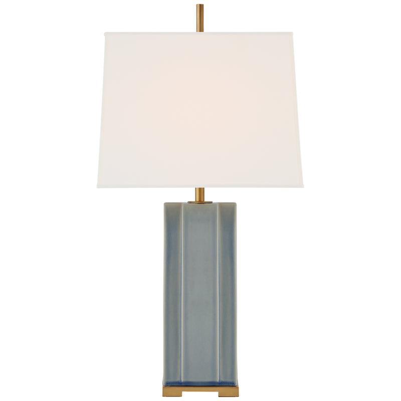 Visual Comfort Signature TOB 3681PBC-L One Light Table Lamp, Polar Blue Crackle