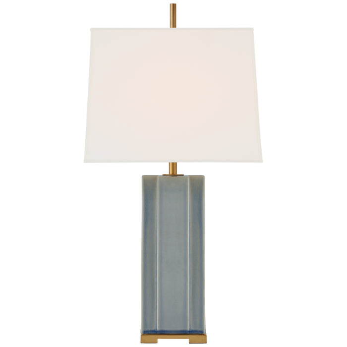 Visual Comfort Signature TOB 3681PBC-L One Light Table Lamp, Polar Blue Crackle