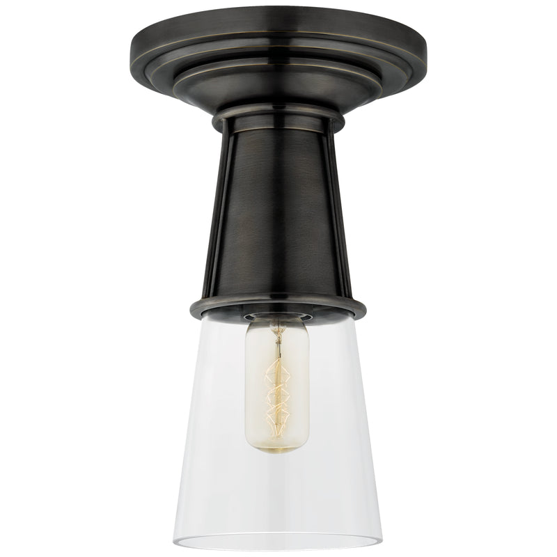Visual Comfort Signature TOB 4751BZ-CG One Light Flush Mount, Bronze