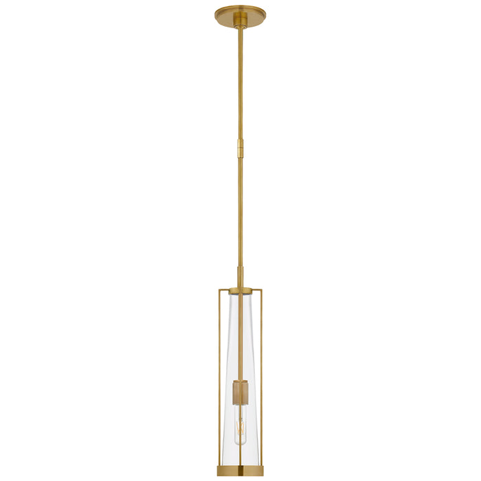 Visual Comfort Signature TOB 5276HAB-CG One Light Pendant, Hand-Rubbed Antique Brass