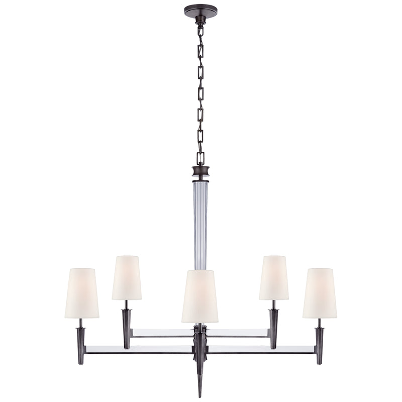 Visual Comfort Signature TOB 5943BZ-L Eight Light Chandelier, Bronze and Crystal