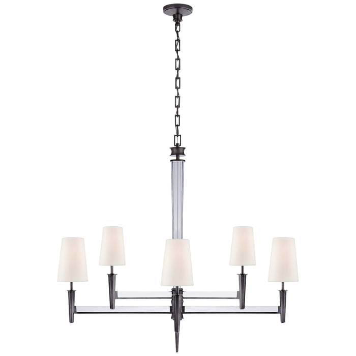 Visual Comfort Signature TOB 5943BZ-L Eight Light Chandelier, Bronze and Crystal