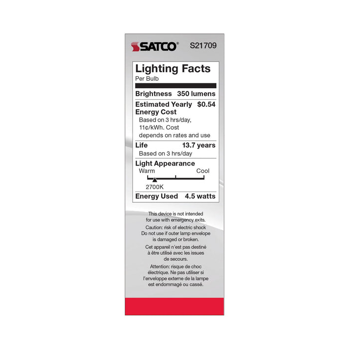 Satco S21709 Light Bulb, Clear
