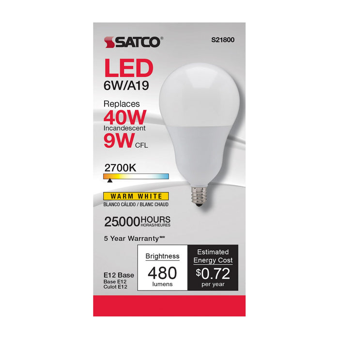 Satco S21800 Light Bulb, Frost