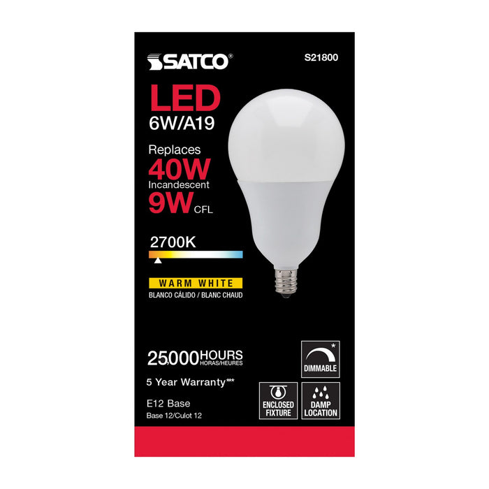 Satco S21800 Light Bulb, Frost