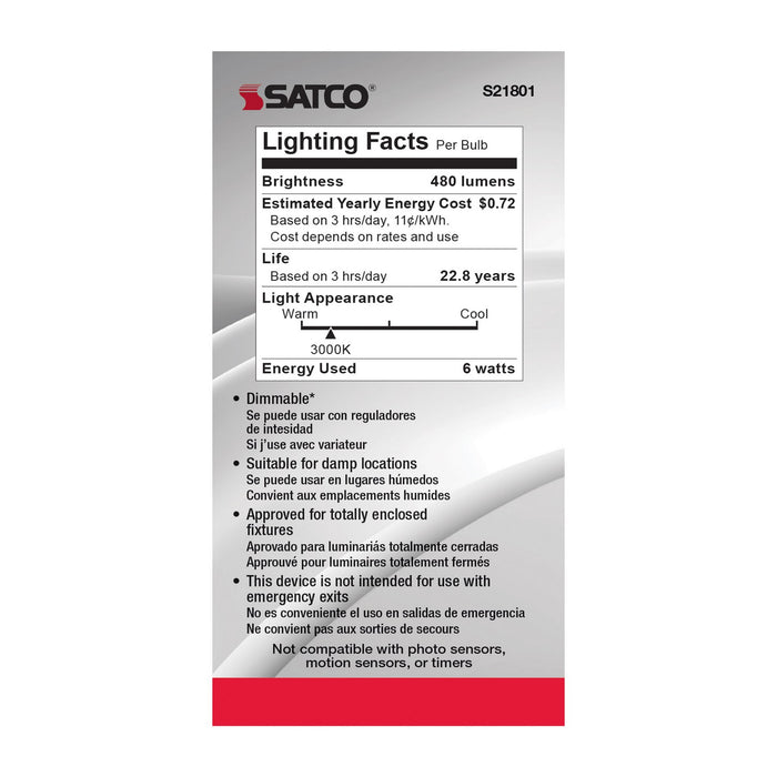 Satco S21801 Light Bulb, Frost