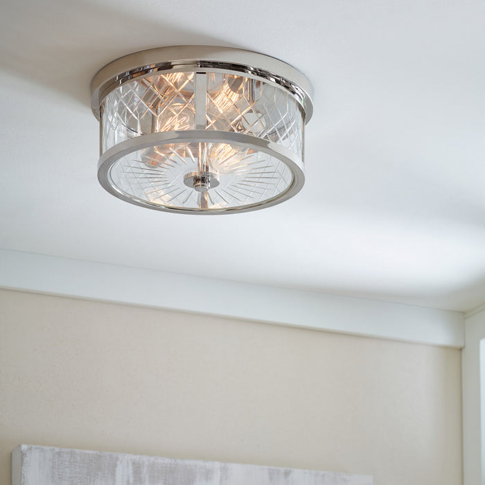 Visual Comfort Studio AF1072PN Two Light Flush Mount, Polished Nickel