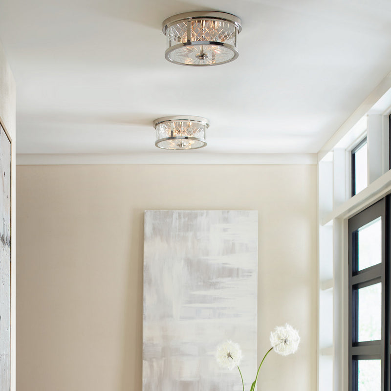 Visual Comfort Studio AF1072PN Two Light Flush Mount, Polished Nickel