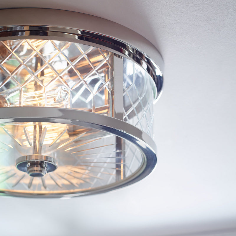 Visual Comfort Studio AF1072PN Two Light Flush Mount, Polished Nickel
