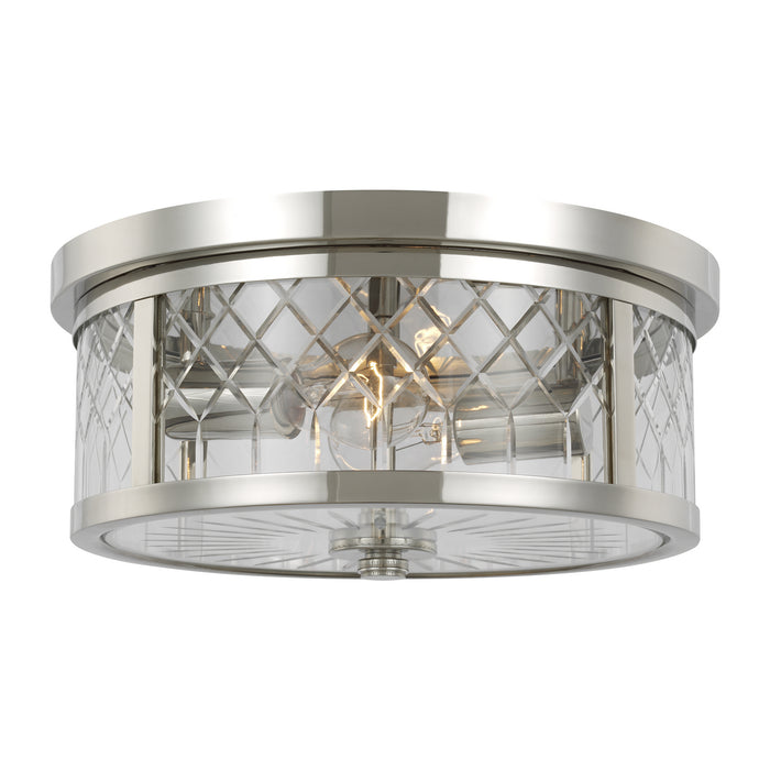 Visual Comfort Studio AF1072PN Two Light Flush Mount, Polished Nickel