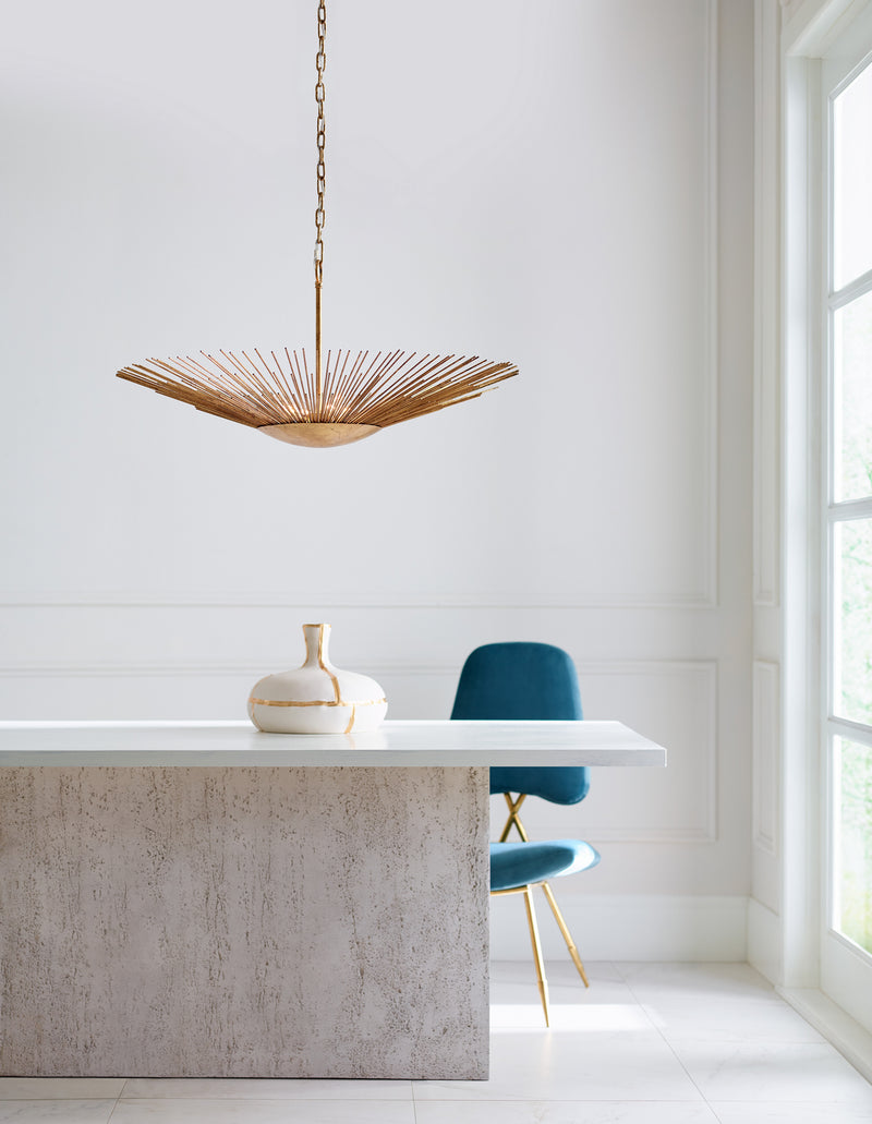 Visual Comfort Studio AP1084ADB Four Light Pendant, Antique Gild