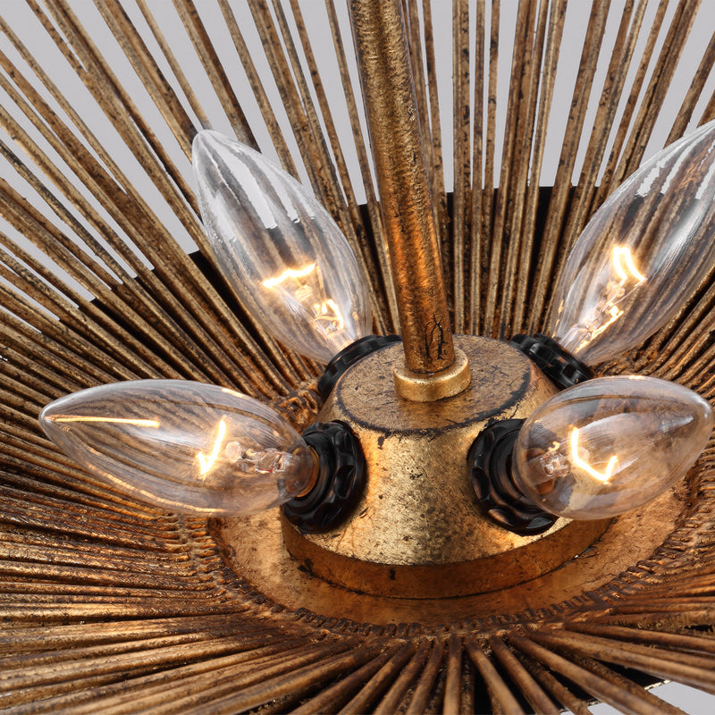Visual Comfort Studio AP1084ADB Four Light Pendant, Antique Gild