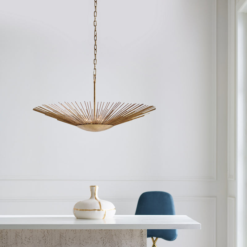Visual Comfort Studio AP1084ADB Four Light Pendant, Antique Gild