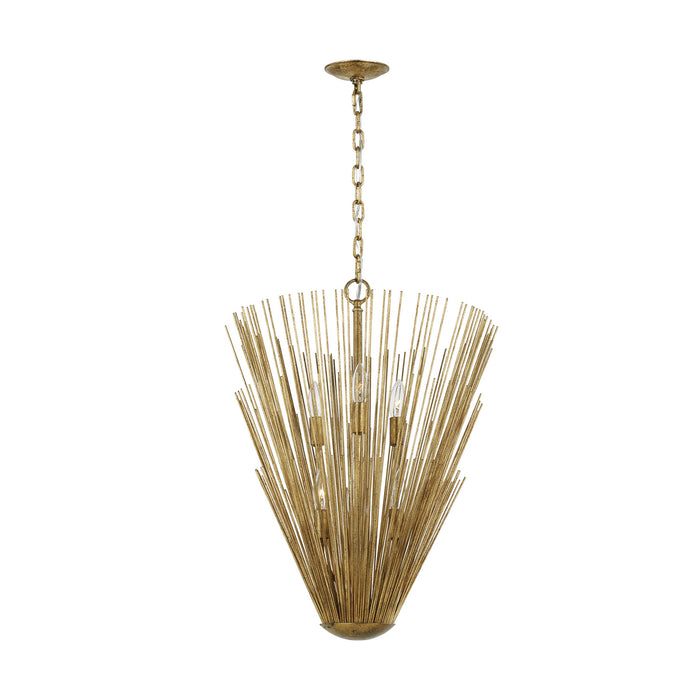Visual Comfort Studio AP1146ADB Six Light Pendant, Antique Gild