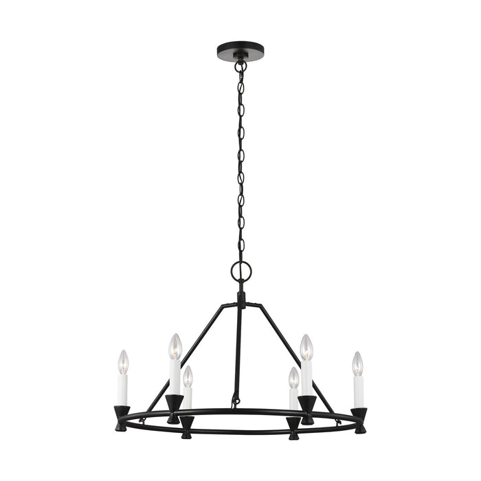 Visual Comfort Studio CC1196AI Six Light Chandelier, Aged Iron