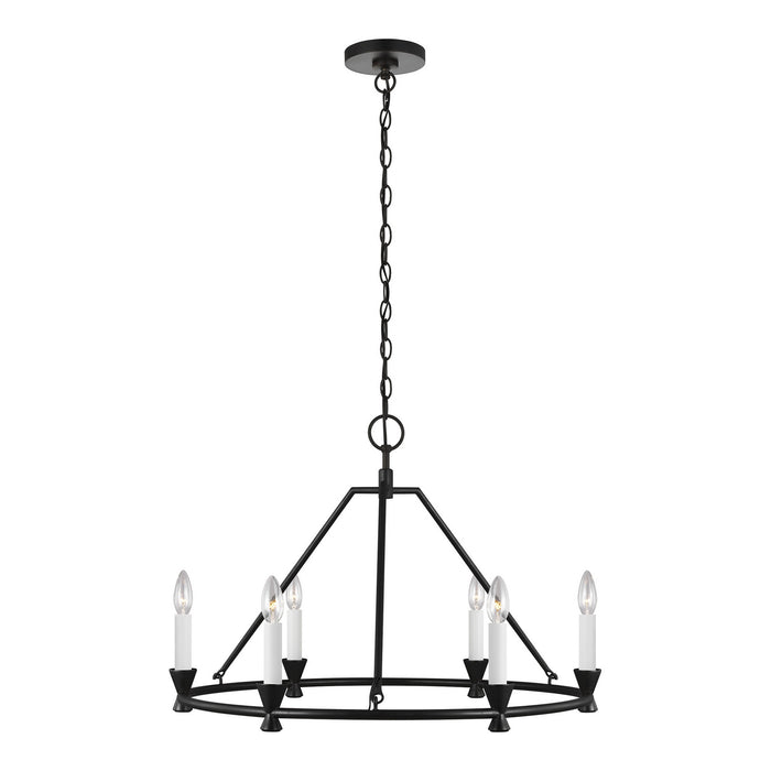 Visual Comfort Studio CC1196AI Six Light Chandelier, Aged Iron