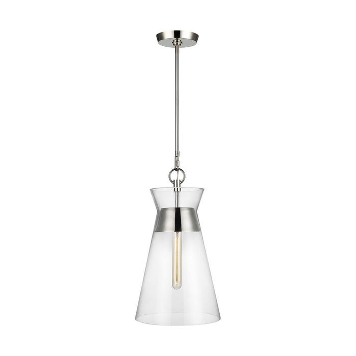 Visual Comfort Studio CP1021PN One Light Pendant, Polished Nickel