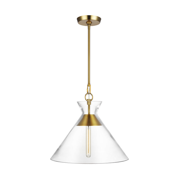 Visual Comfort Studio CP1031BBS One Light Pendant, Burnished Brass
