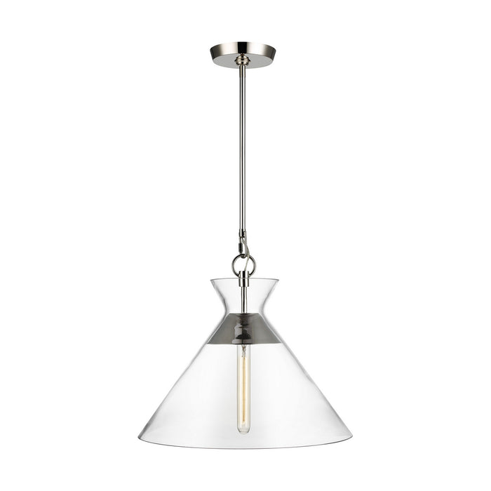 Visual Comfort Studio CP1031PN One Light Pendant, Polished Nickel