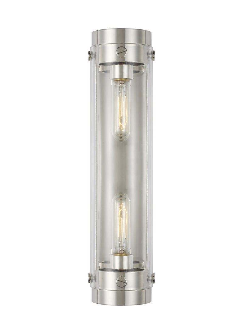Visual Comfort Studio CW1002PN Two Light Wall Sconce, Polished Nickel