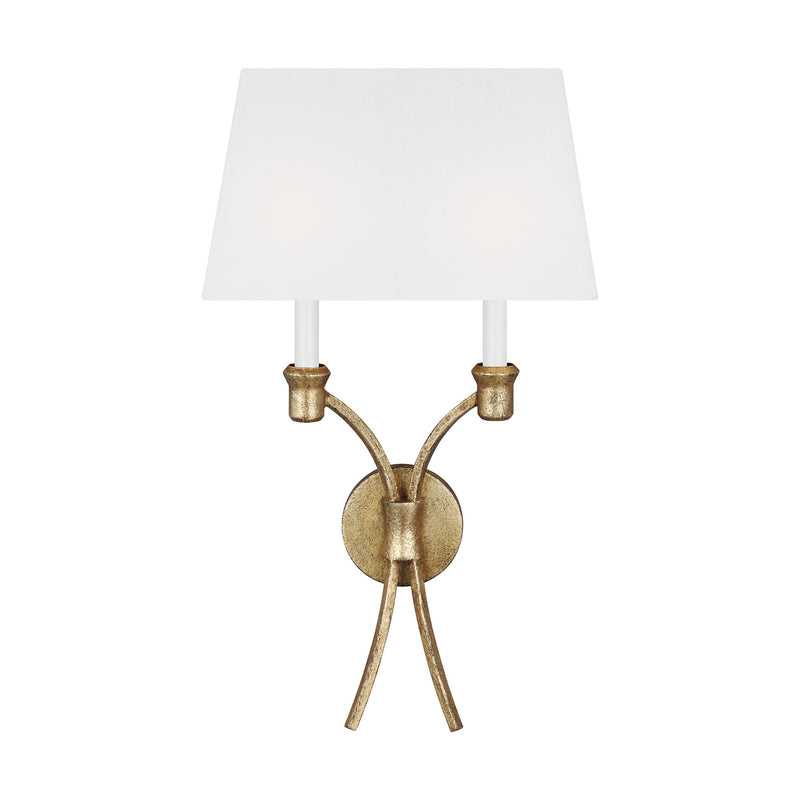 Visual Comfort Studio CW1032ADB Two Light Wall Sconce, Antique Gild