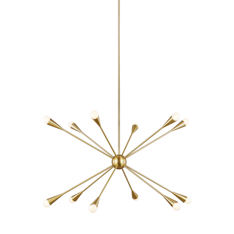 Visual Comfort Studio EC10312BBS 12 Light Chandelier, Burnished Brass