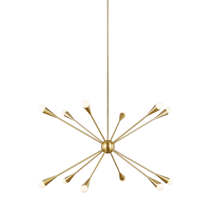 Visual Comfort Studio EC10312BBS 12 Light Chandelier, Burnished Brass