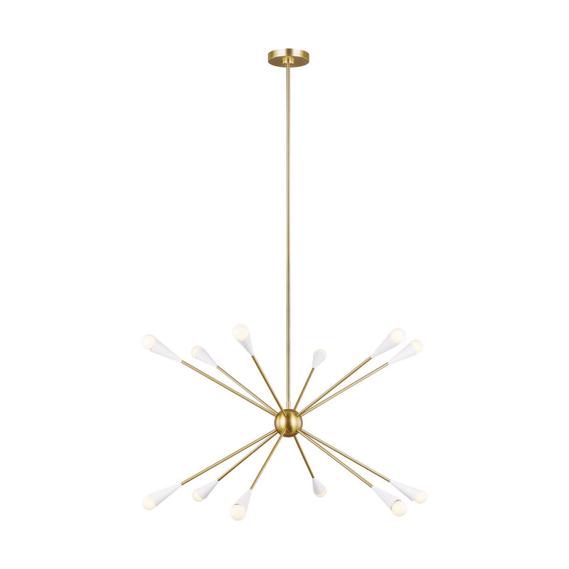 Visual Comfort Studio EC10312BBS 12 Light Chandelier, Burnished Brass