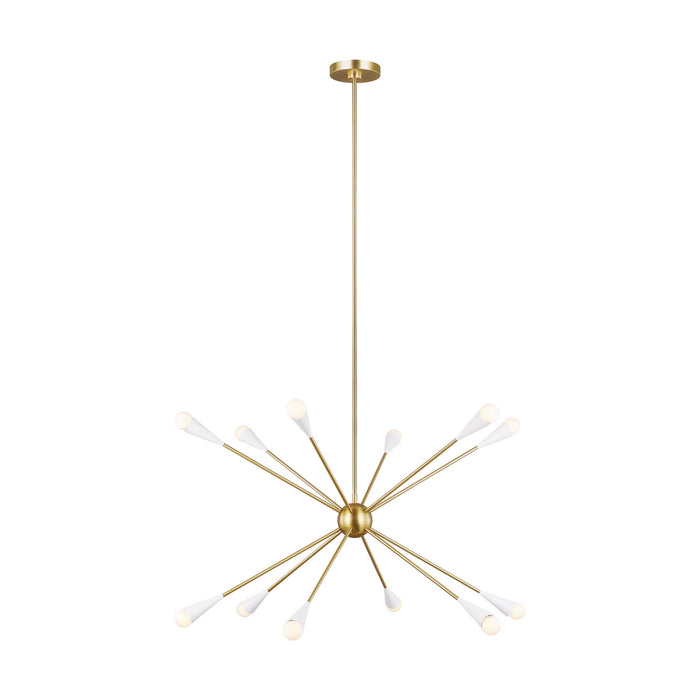 Visual Comfort Studio EC10312BBS 12 Light Chandelier, Burnished Brass