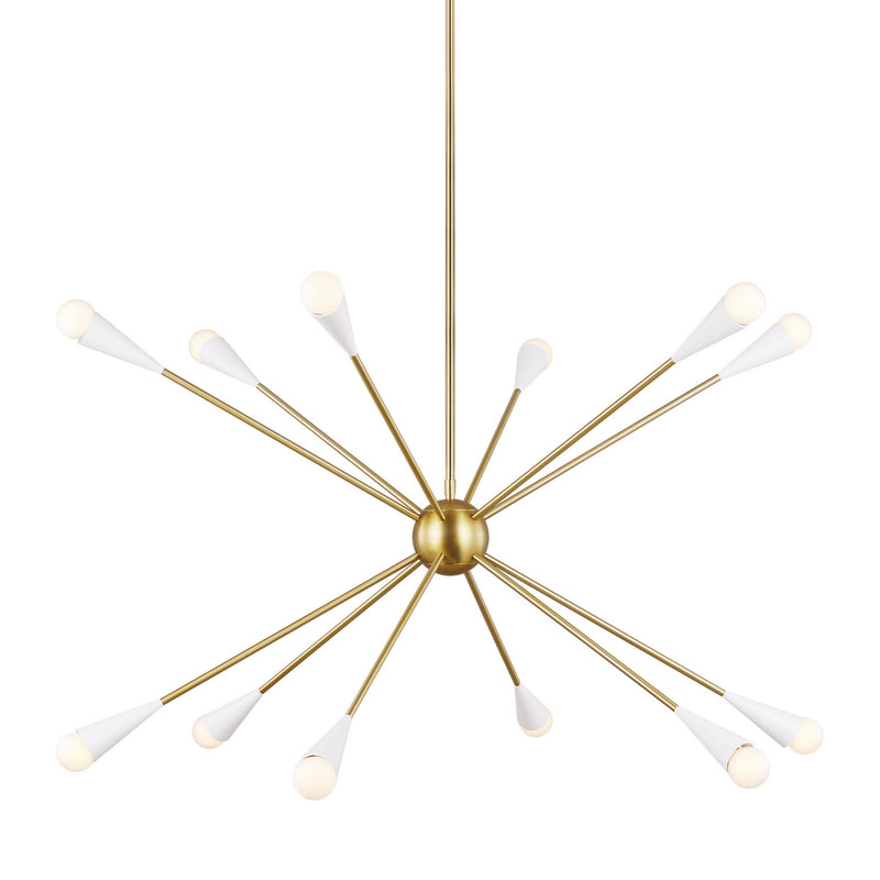 Visual Comfort Studio EC10312BBS 12 Light Chandelier, Burnished Brass