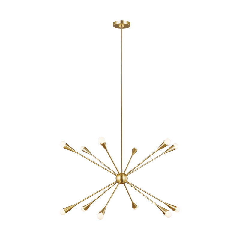 Visual Comfort Studio EC10312BBS 12 Light Chandelier, Burnished Brass