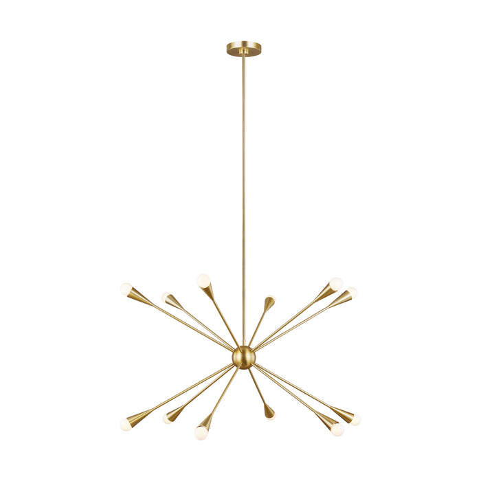Visual Comfort Studio EC10312BBS 12 Light Chandelier, Burnished Brass