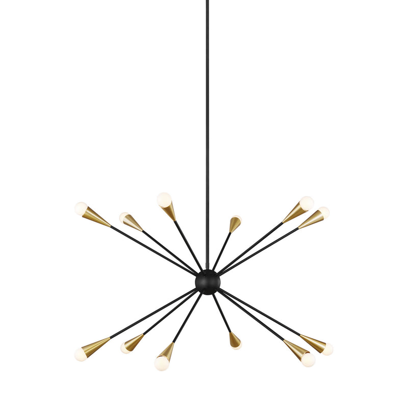 Visual Comfort Studio EC10312MBK 12 Light Chandelier, Midnight Black