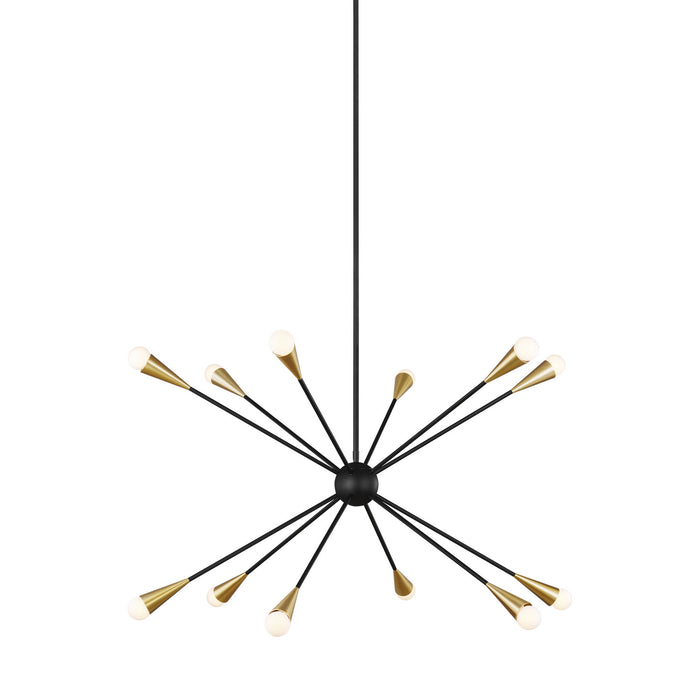 Visual Comfort Studio EC10312MBK 12 Light Chandelier, Midnight Black