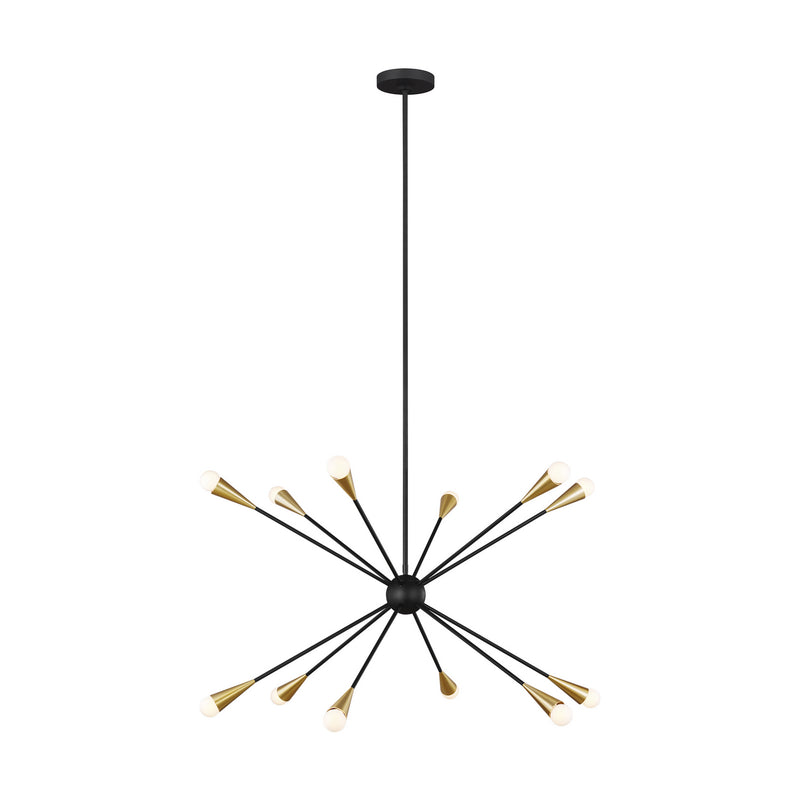 Visual Comfort Studio EC10312MBK 12 Light Chandelier, Midnight Black
