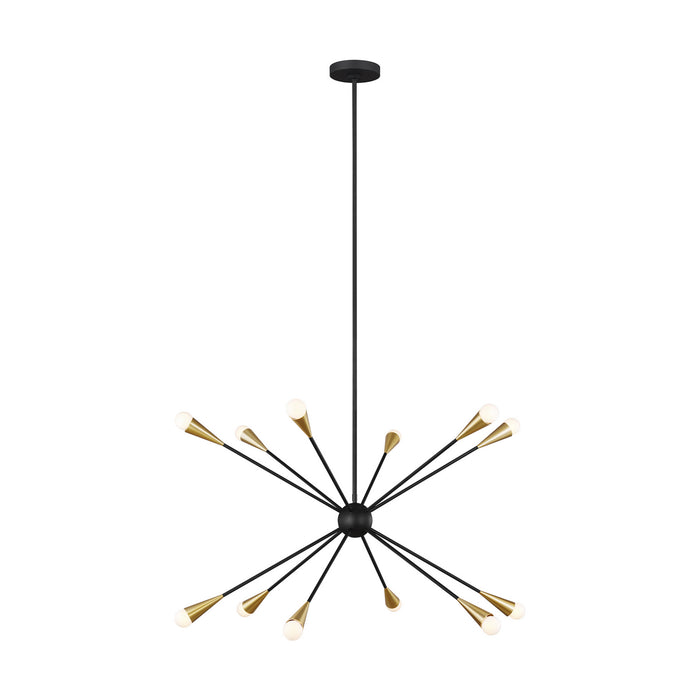 Visual Comfort Studio EC10312MBK 12 Light Chandelier, Midnight Black