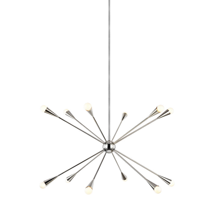 Visual Comfort Studio EC10312PN 12 Light Chandelier, Polished Nickel
