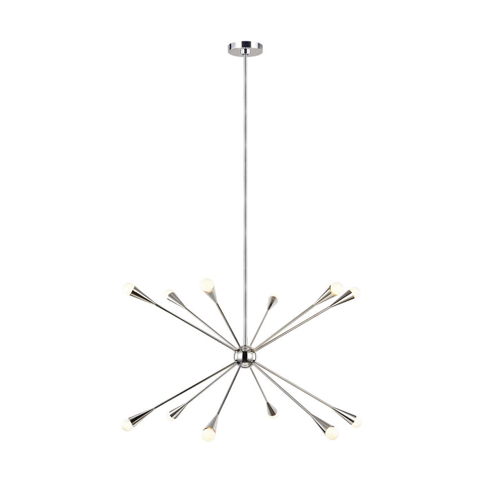 Visual Comfort Studio EC10312PN 12 Light Chandelier, Polished Nickel