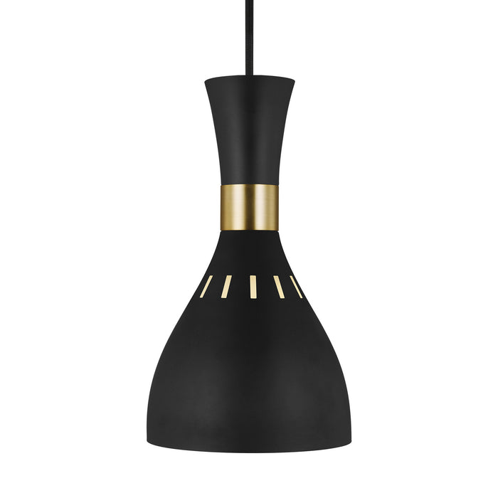 Visual Comfort Studio EP1141MBK One Light Pendant, Midnight Black
