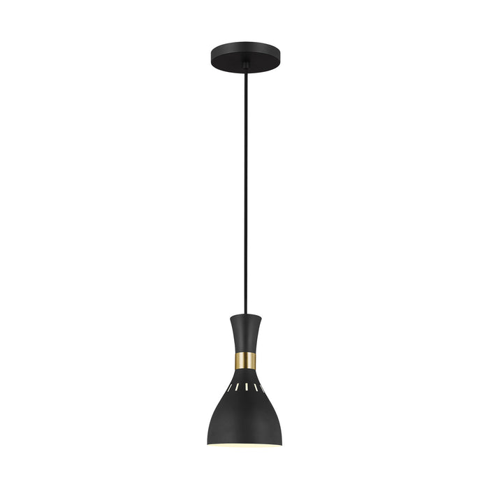 Visual Comfort Studio EP1141MBK One Light Pendant, Midnight Black