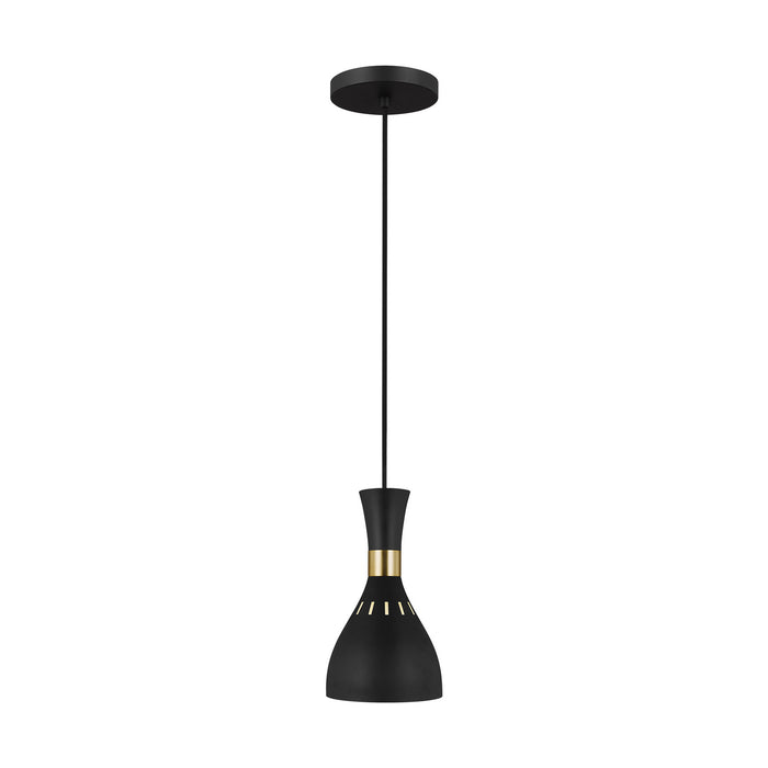 Visual Comfort Studio EP1141MBK One Light Pendant, Midnight Black