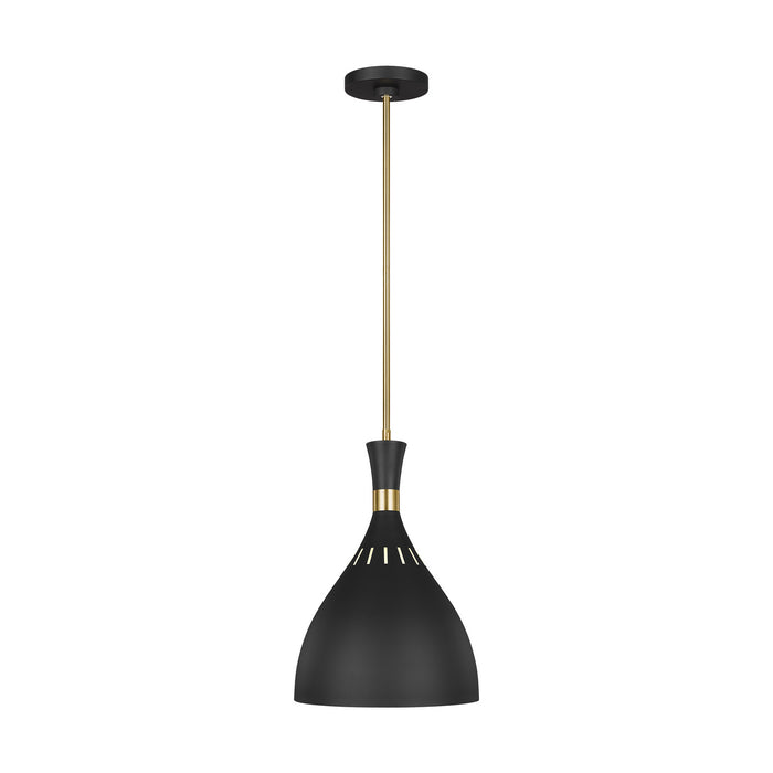 Visual Comfort Studio EP1151MBK One Light Pendant, Midnight Black