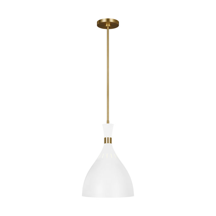 Visual Comfort Studio EP1151MWT One Light Pendant, Matte White