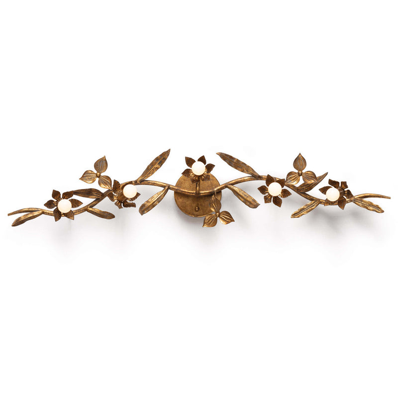 Regina Andrew 15-1091 Five Light Wall Sconce, Antique Gold Leaf