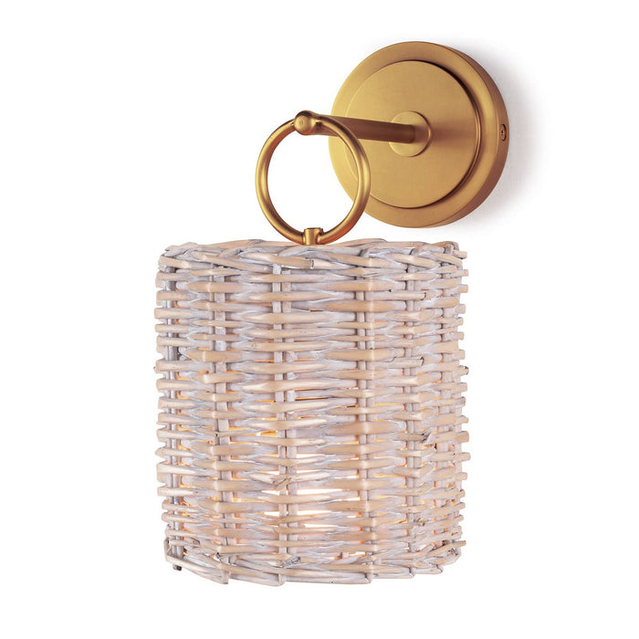 Regina Andrew 15-1102NB One Light Wall Sconce, Natural Brass